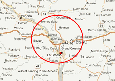 La Crosse Map for Ron Hammes Refrigeration Services