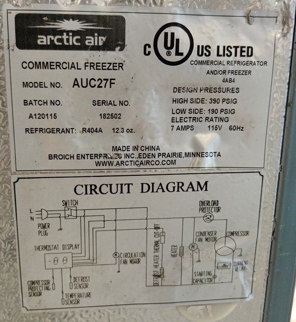 Under Counter Arctic Air Freezer for sale