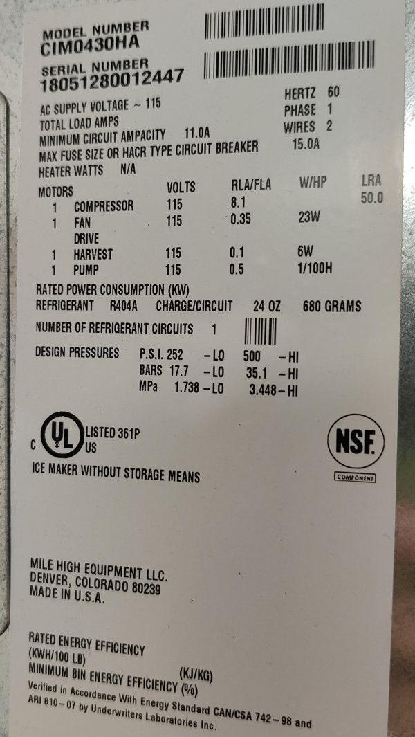 Used Ice-O-Matic Ice Maker for sale