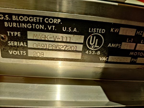 Used Blodgett Mark V-III Convection Oven