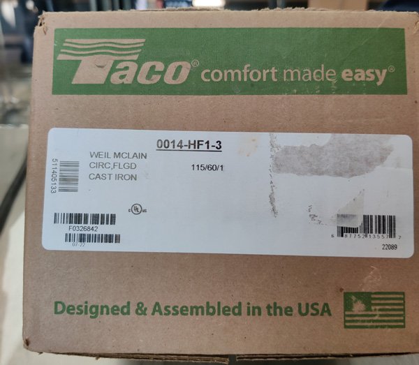 Taco 00 ® Series Cartridge Circulators - New